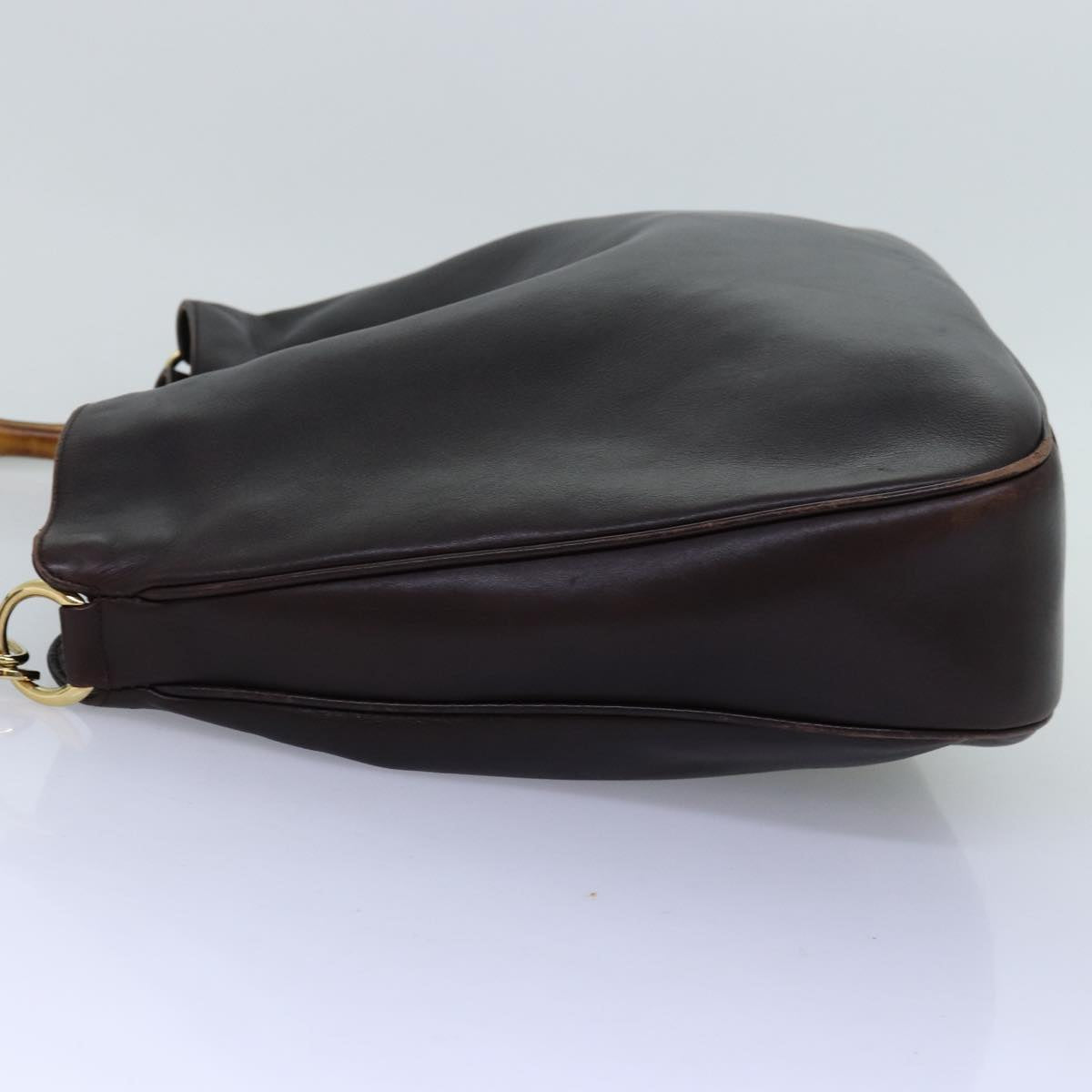 GUCCI Bamboo Shoulder Bag Leather 2way Black 001 1577 74564