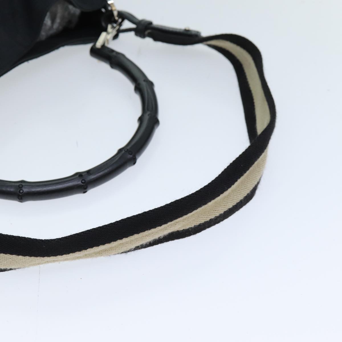 GUCCI Bamboo GG Canvas Shoulder Bag 2way Black 001 4095 74641