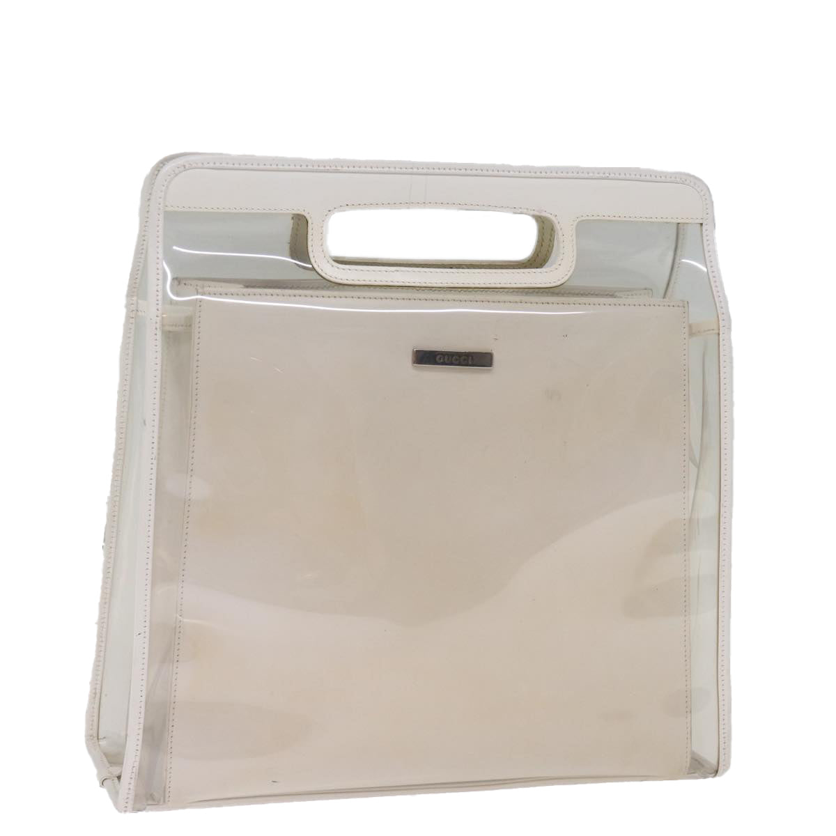 GUCCI Hand Bag Vinyl White 002 2058 0454 5 74663