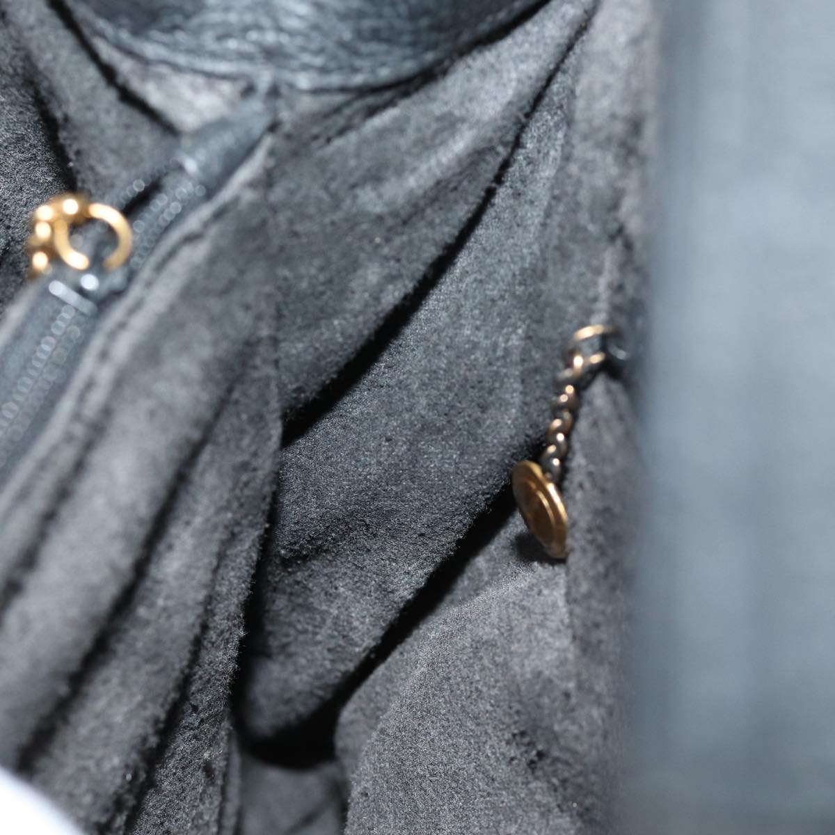 GUCCI Bamboo Tote Bag Suede Black 002 1186 0260 74664