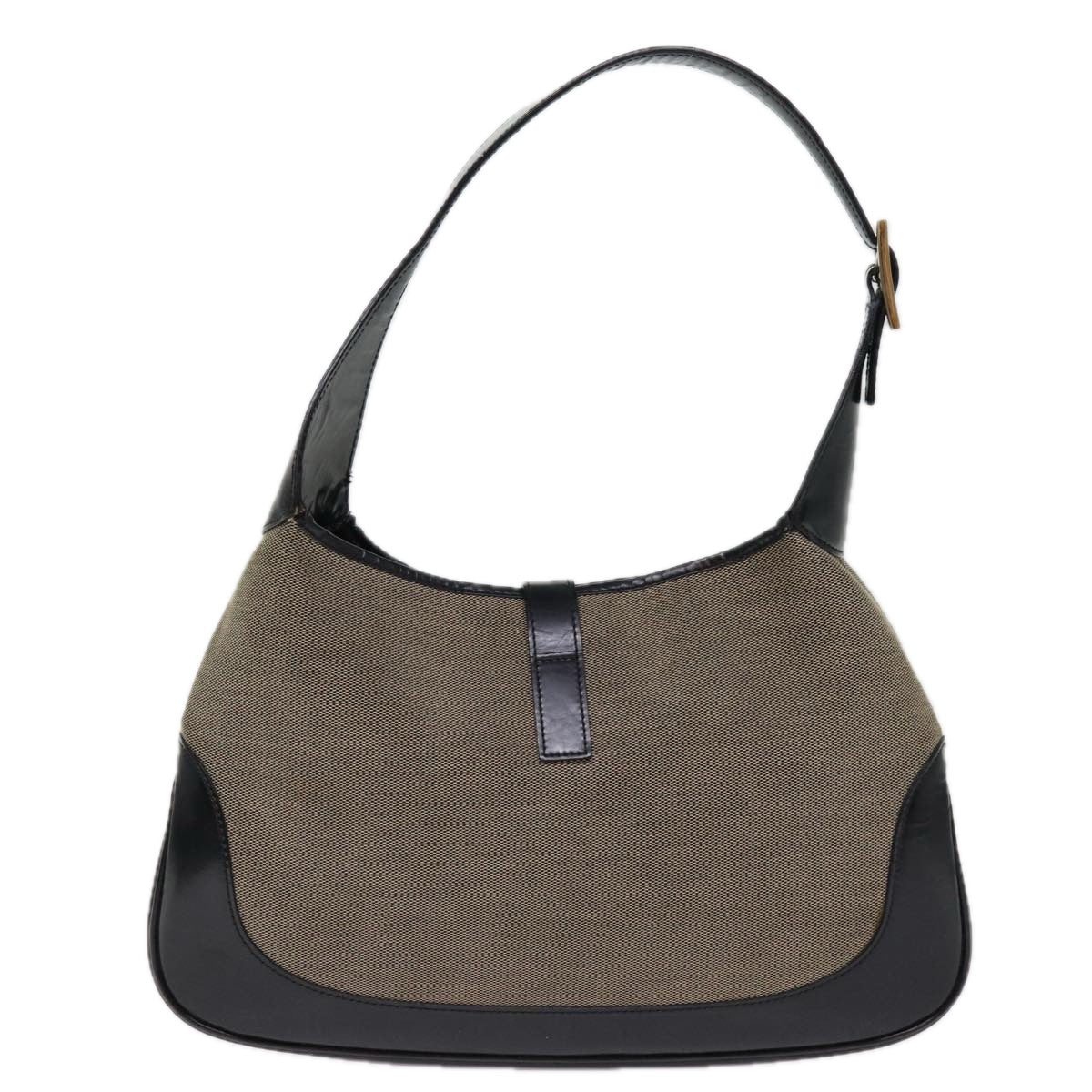 GUCCI Jackie Shoulder Bag Canvas Black Gray 001 3306 74710