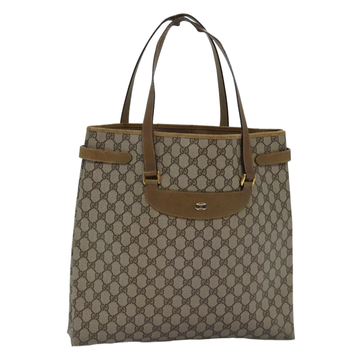 GUCCI GG Supreme Tote Bag PVC Beige 74733