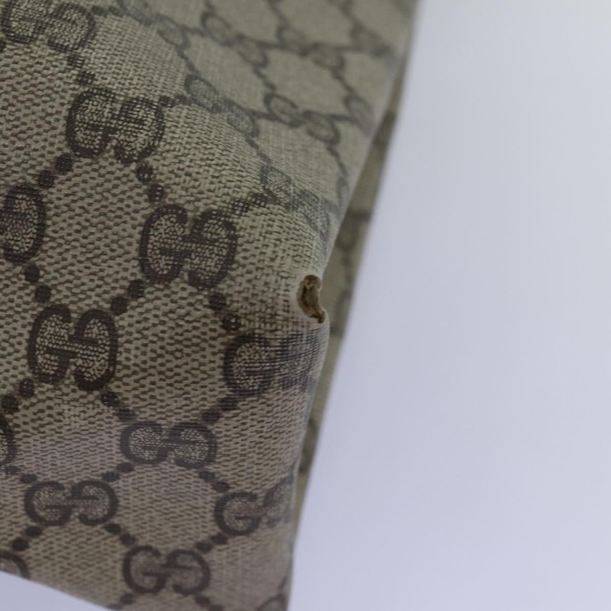 GUCCI GG Supreme Tote Bag PVC Beige 74733