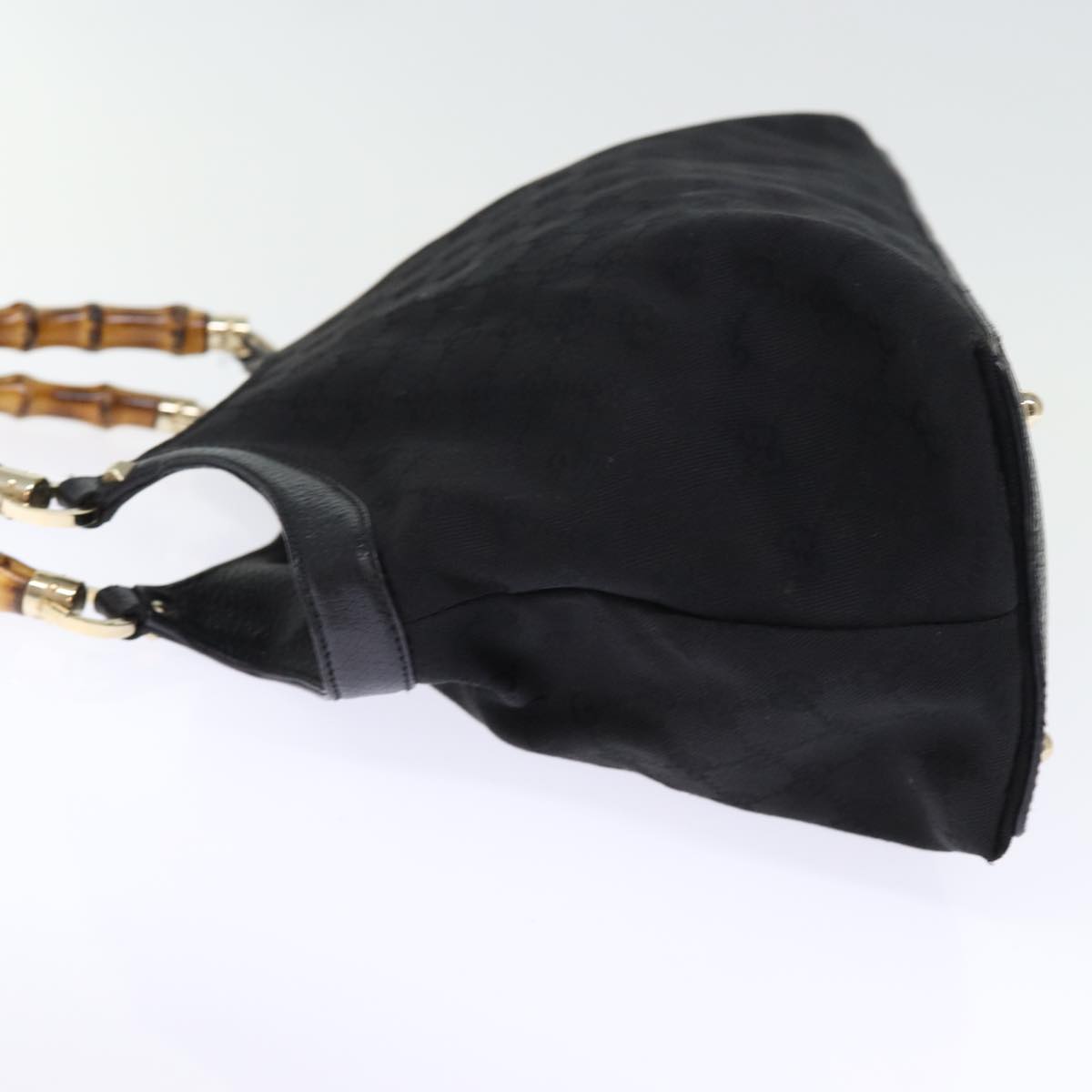 GUCCI Bamboo GG Canvas Hand Bag Black 137395 74745