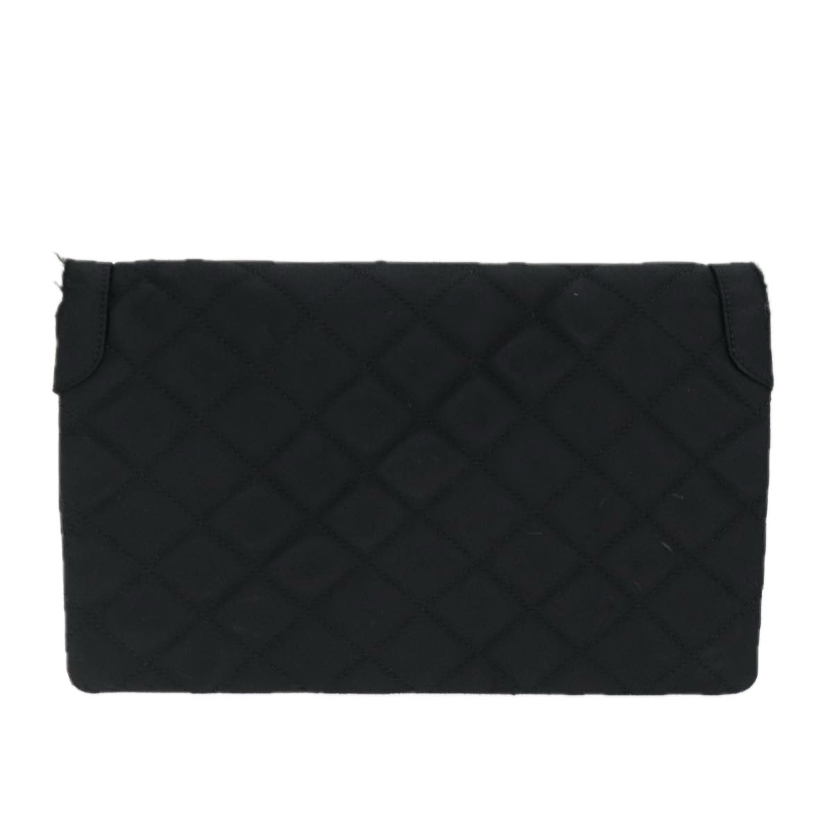 CHANEL Matelasse Chain Shoulder Bag Satin Paris limited Black CC 74757A