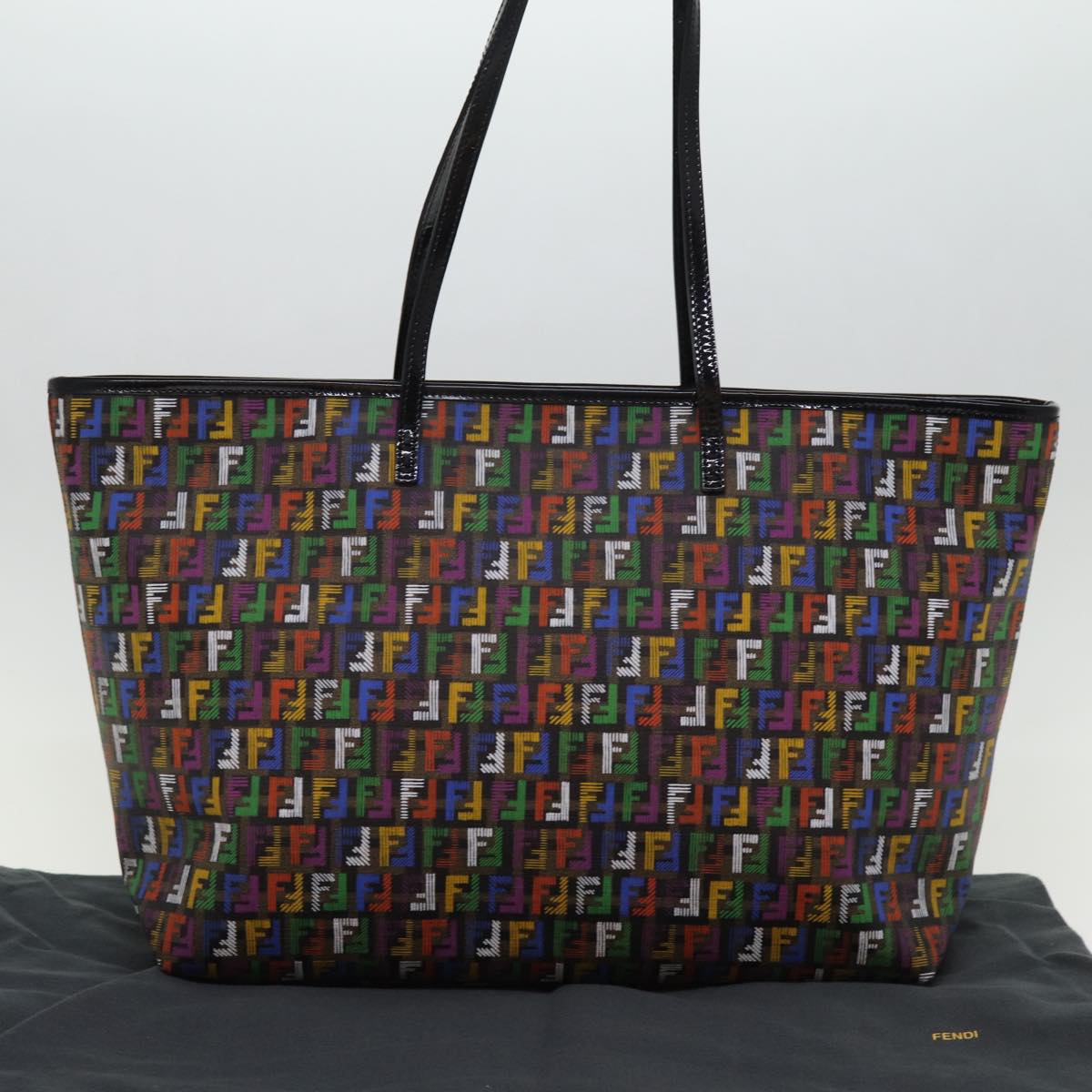 FENDI Zucchino Canvas Tote Bag Multicolor 74808