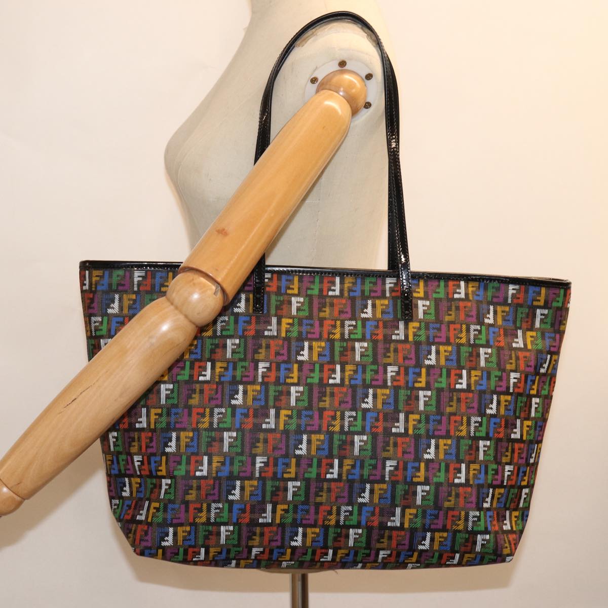 FENDI Zucchino Canvas Tote Bag Multicolor 74808