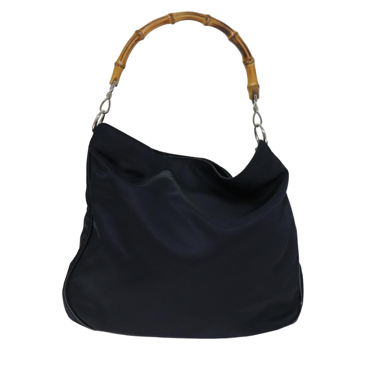 GUCCI Bamboo Hand Bag Nylon Black 001 2113 1577 74834