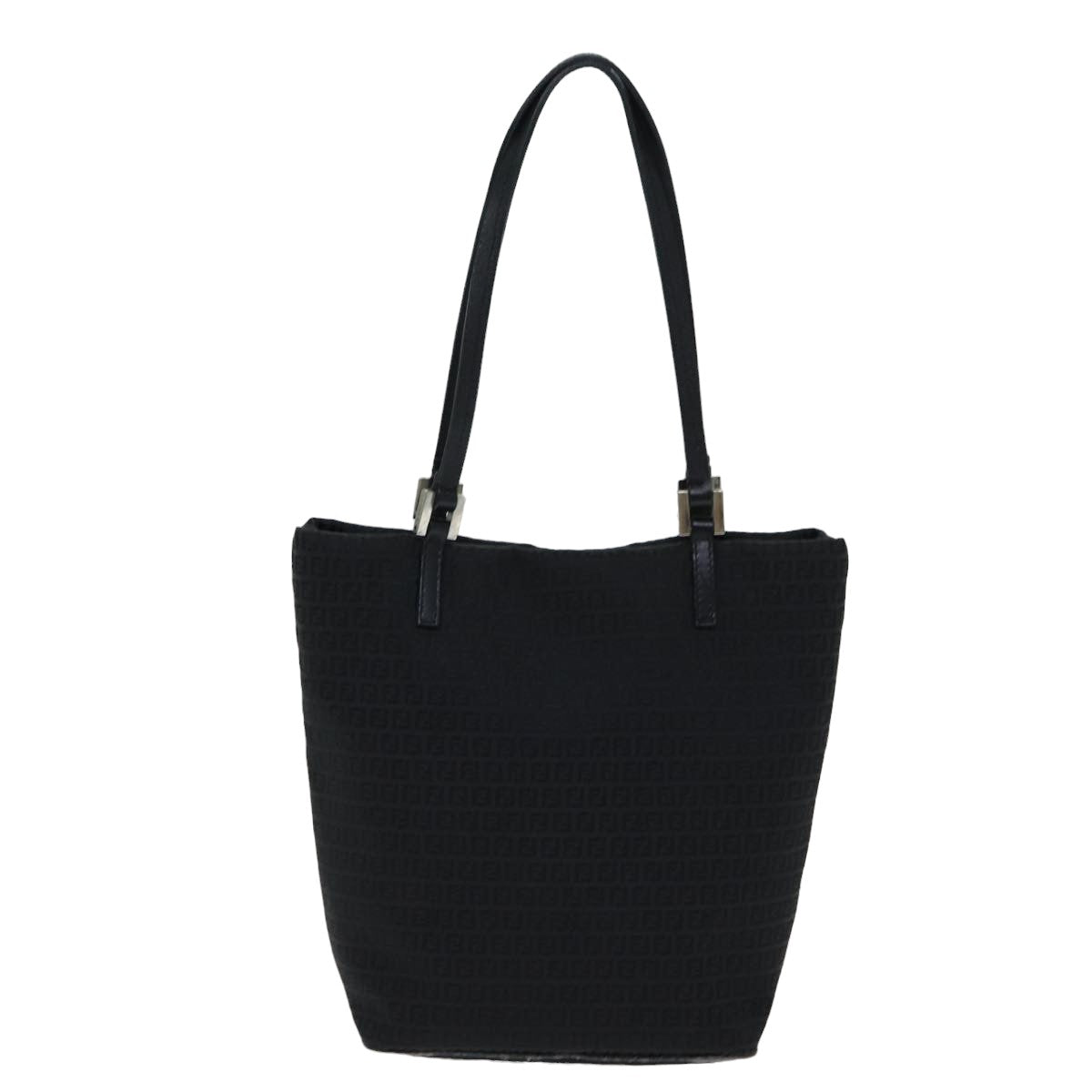 FENDI Zucchino Canvas Hand Bag Black 74840