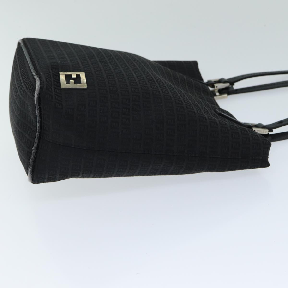 FENDI Zucchino Canvas Hand Bag Black 74840
