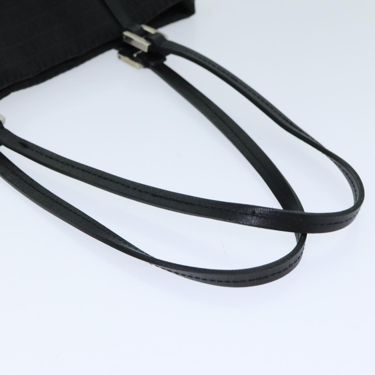 FENDI Zucchino Canvas Hand Bag Black 74840