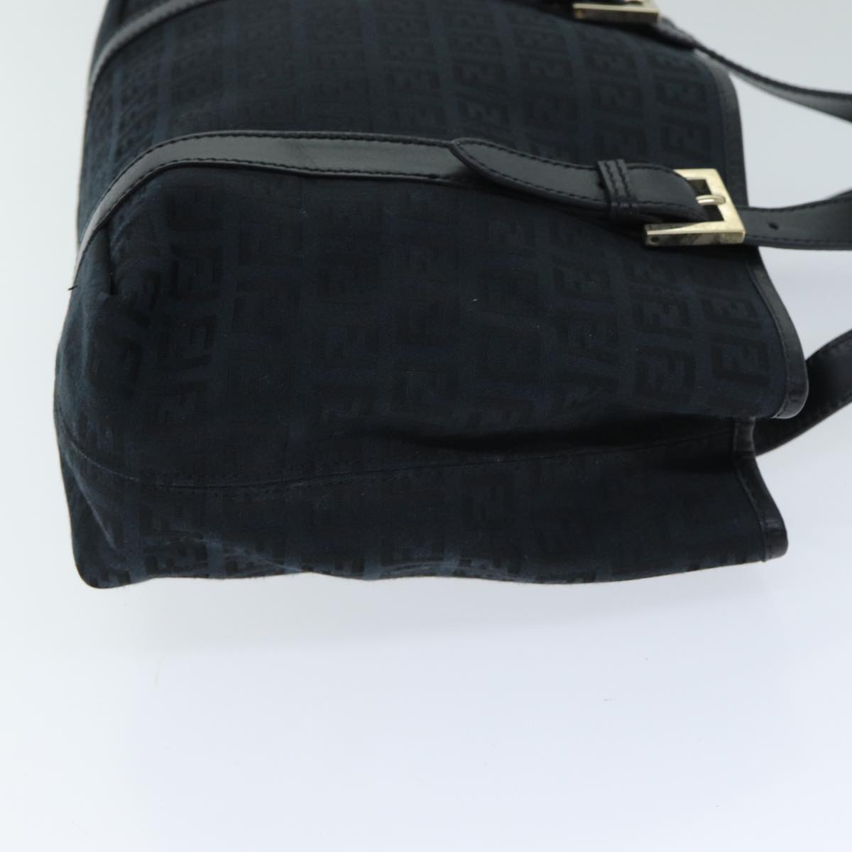FENDI Zucchino Canvas Hand Bag Black 74841
