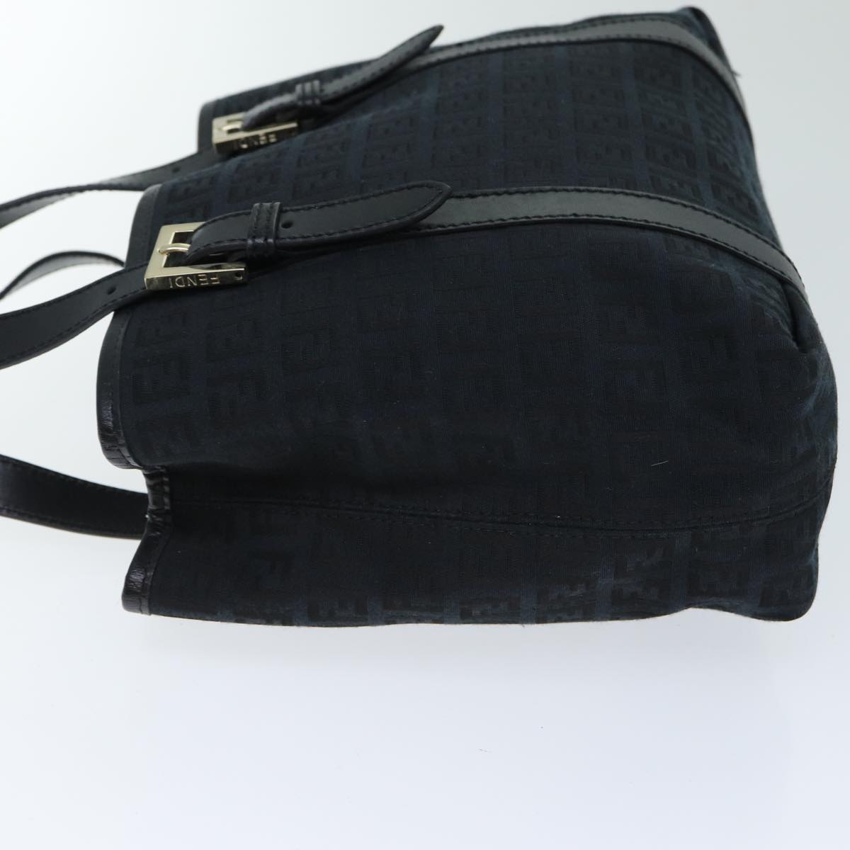 FENDI Zucchino Canvas Hand Bag Black 74841