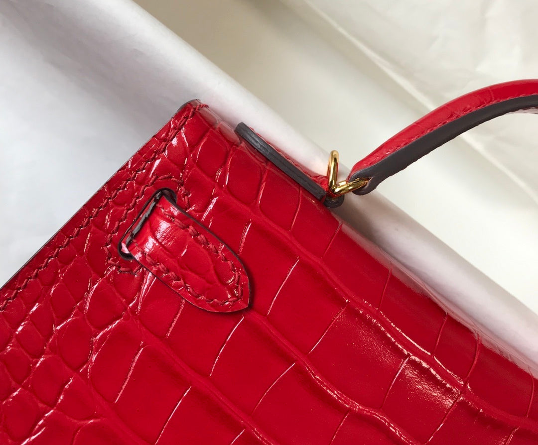 GLAMI Kelly Red For Women Gold Toned Hardware 7.8in/20cm