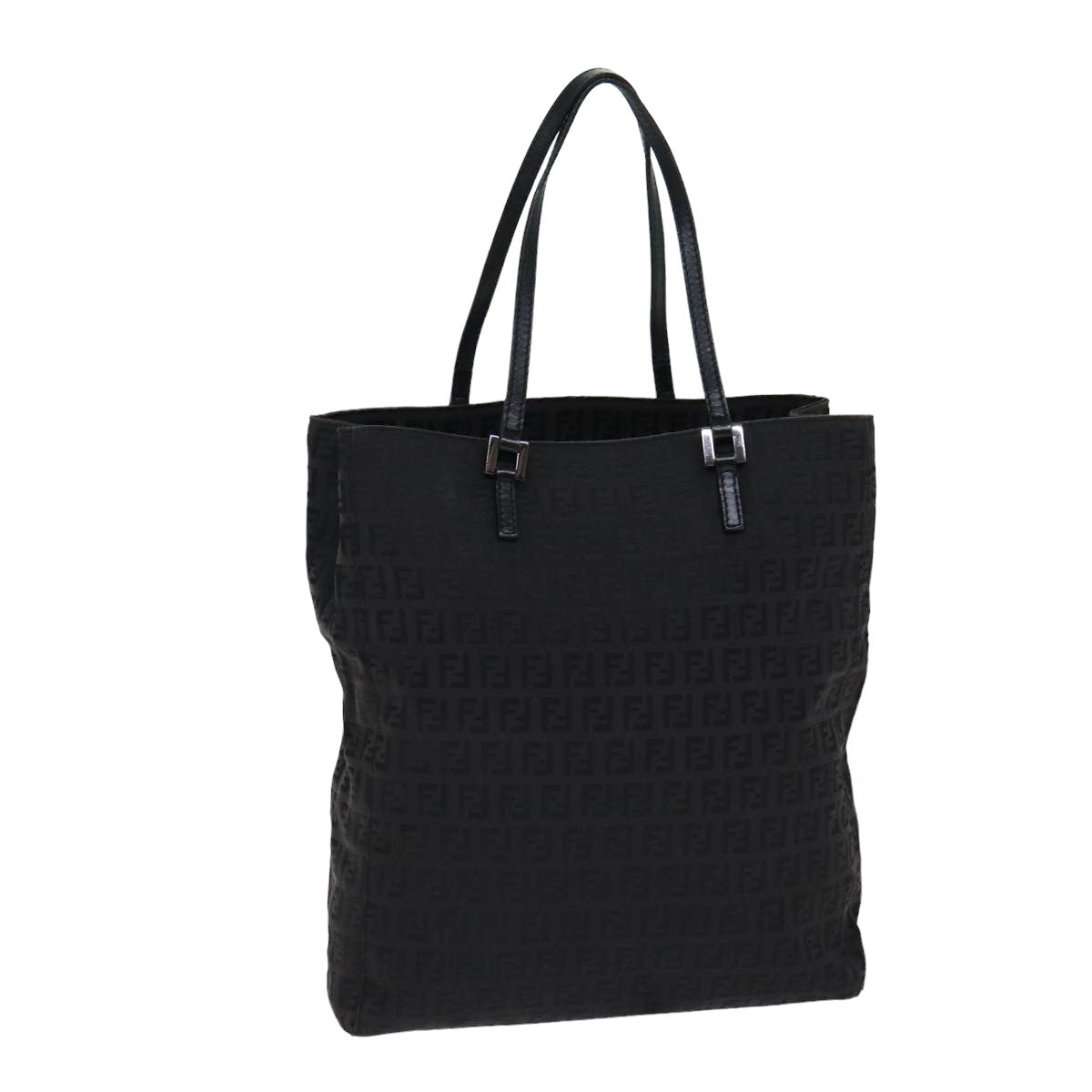 FENDI Zucchino Canvas Hand Bag Black 74849