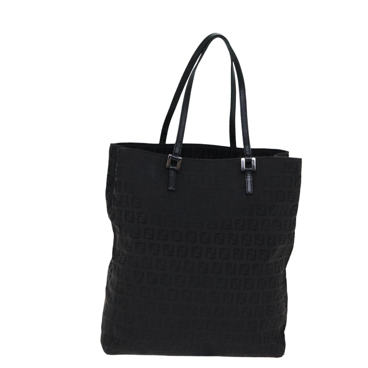 FENDI Zucchino Canvas Hand Bag Black 74849