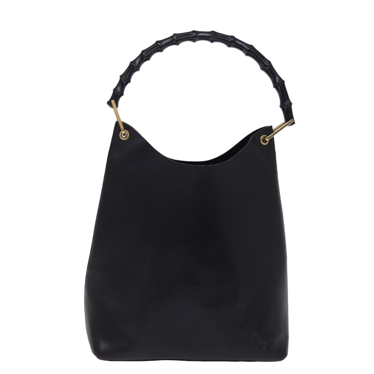 GUCCI Bamboo Hand Bag Leather Black 001 1013 1881 74861