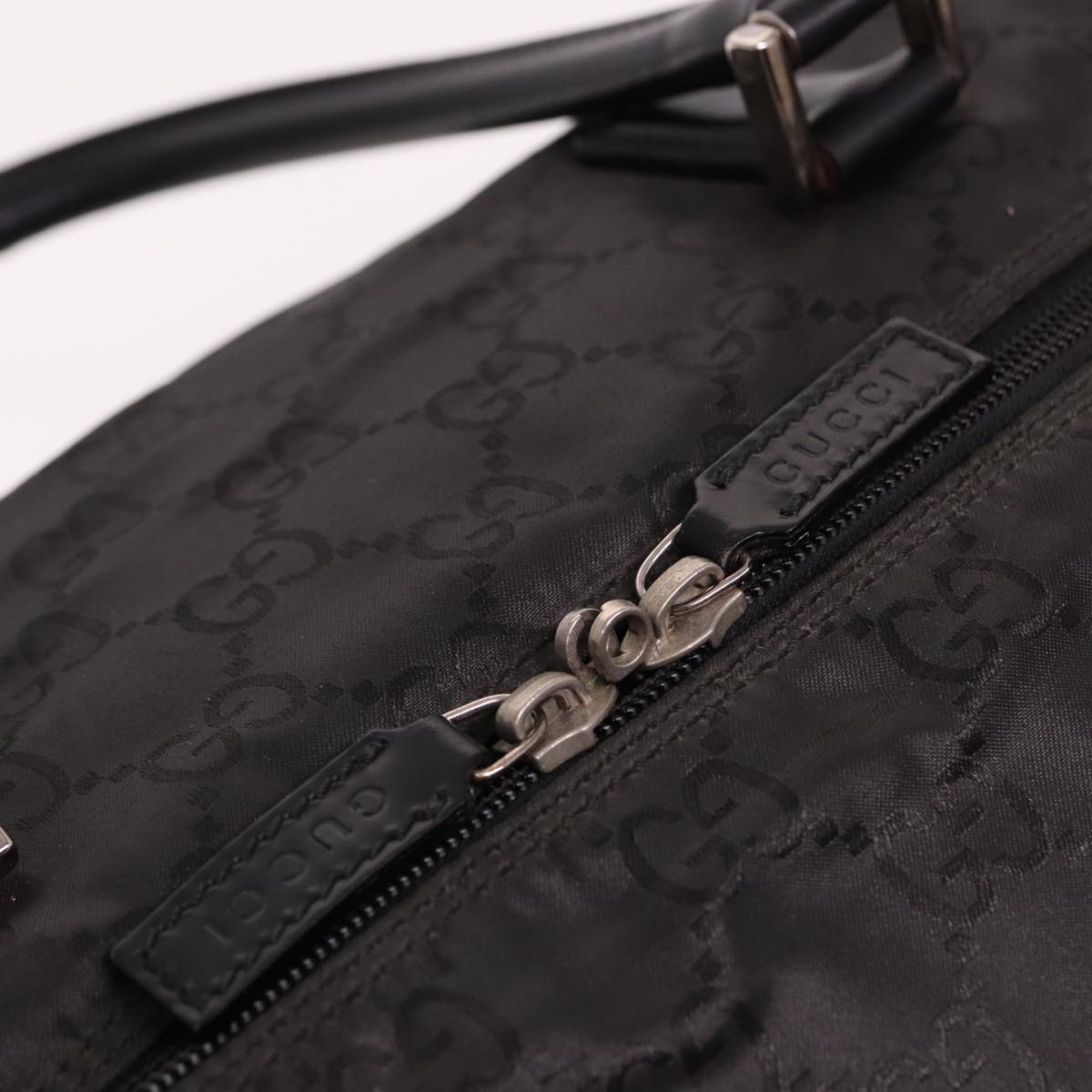 GUCCI GG Canvas Boston Bag Nylon Black 012 0383 74865