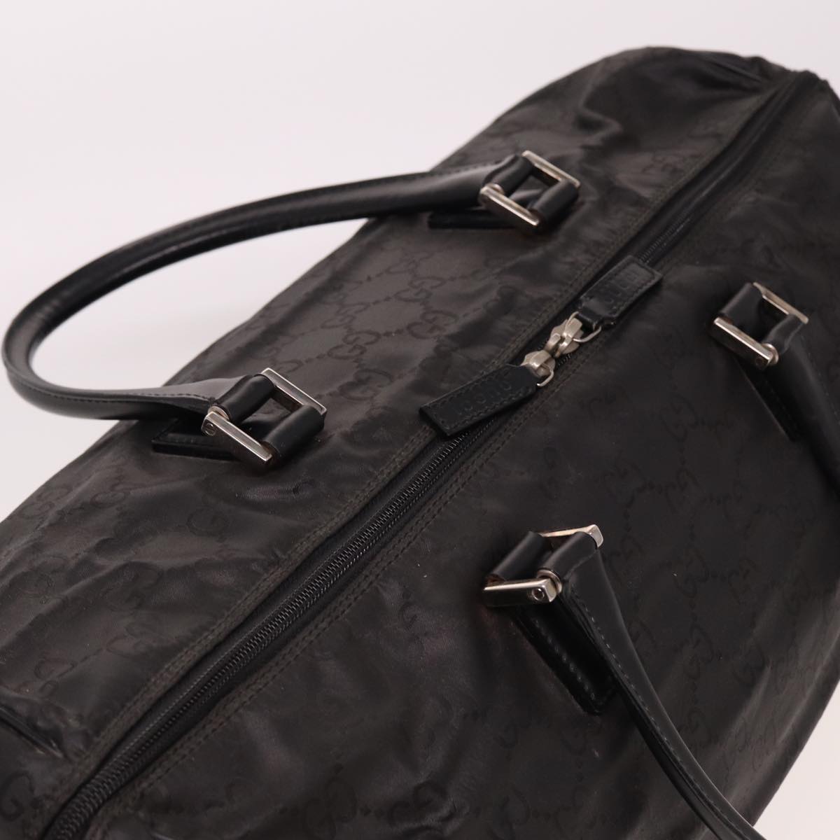 GUCCI GG Canvas Boston Bag Nylon Black 012 0383 74865