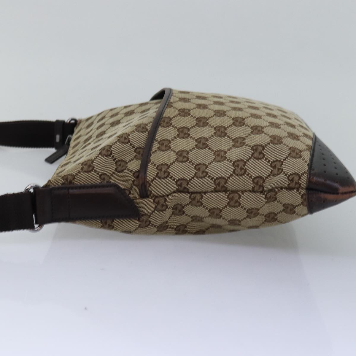 GUCCI GG Canvas Shoulder Bag Beige Brown 145857 74869