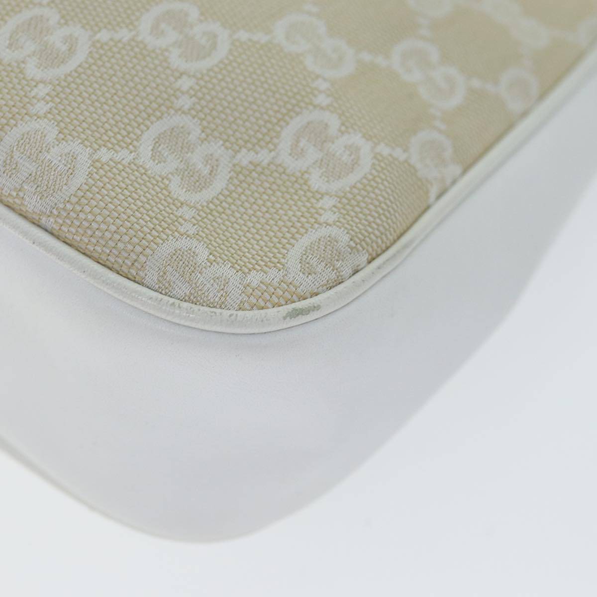 GUCCI Bamboo GG Canvas Hand Bag White 001 3870 74977