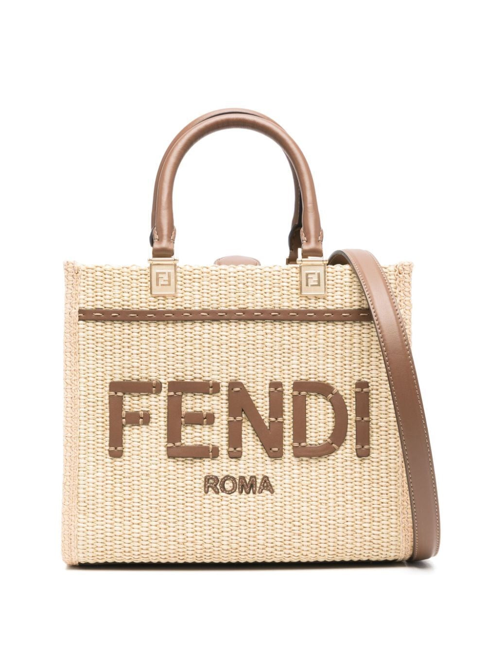 Fendi Women Small Raffia Sunshine Bag