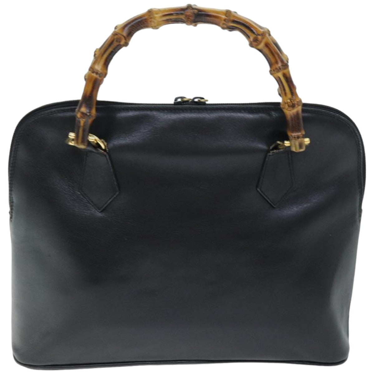 GUCCI Bamboo Hand Bag Leather 2way Black 000 1186 0289 75113