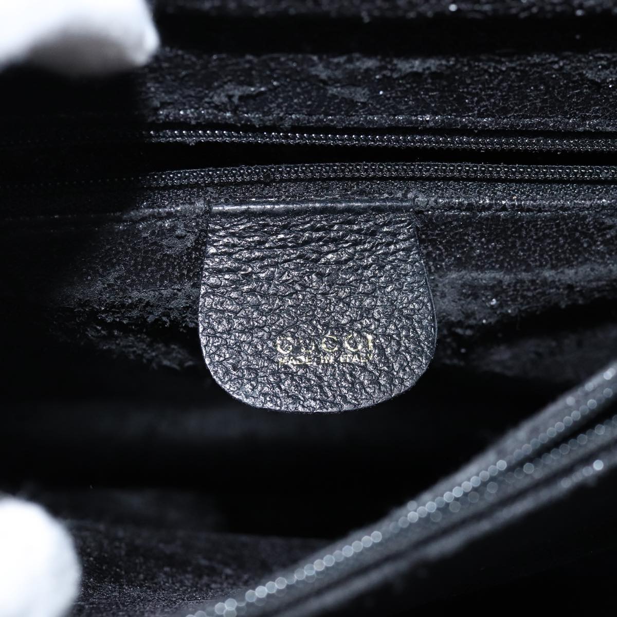 GUCCI Bamboo Tote Bag Suede Black 75117