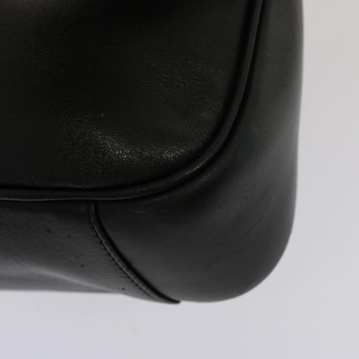 GUCCI Bamboo Hand Bag Leather 2way Black 001 123 1638 75140