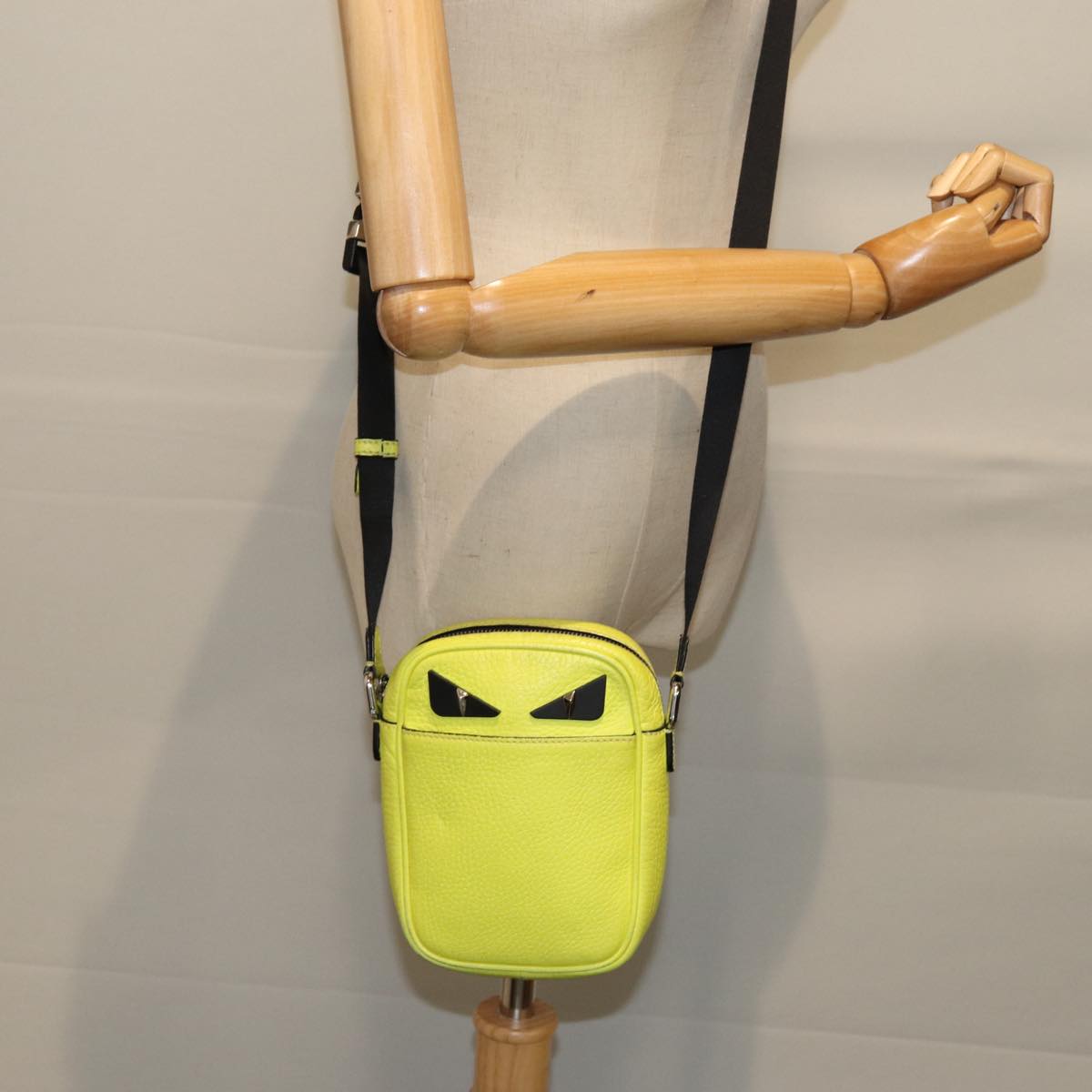 FENDI Shoulder Bag Leather Yellow 75221