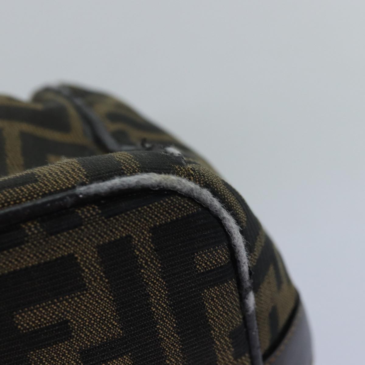 FENDI Zucca Canvas Vanity Cosmetic Pouch Brown Black 75223