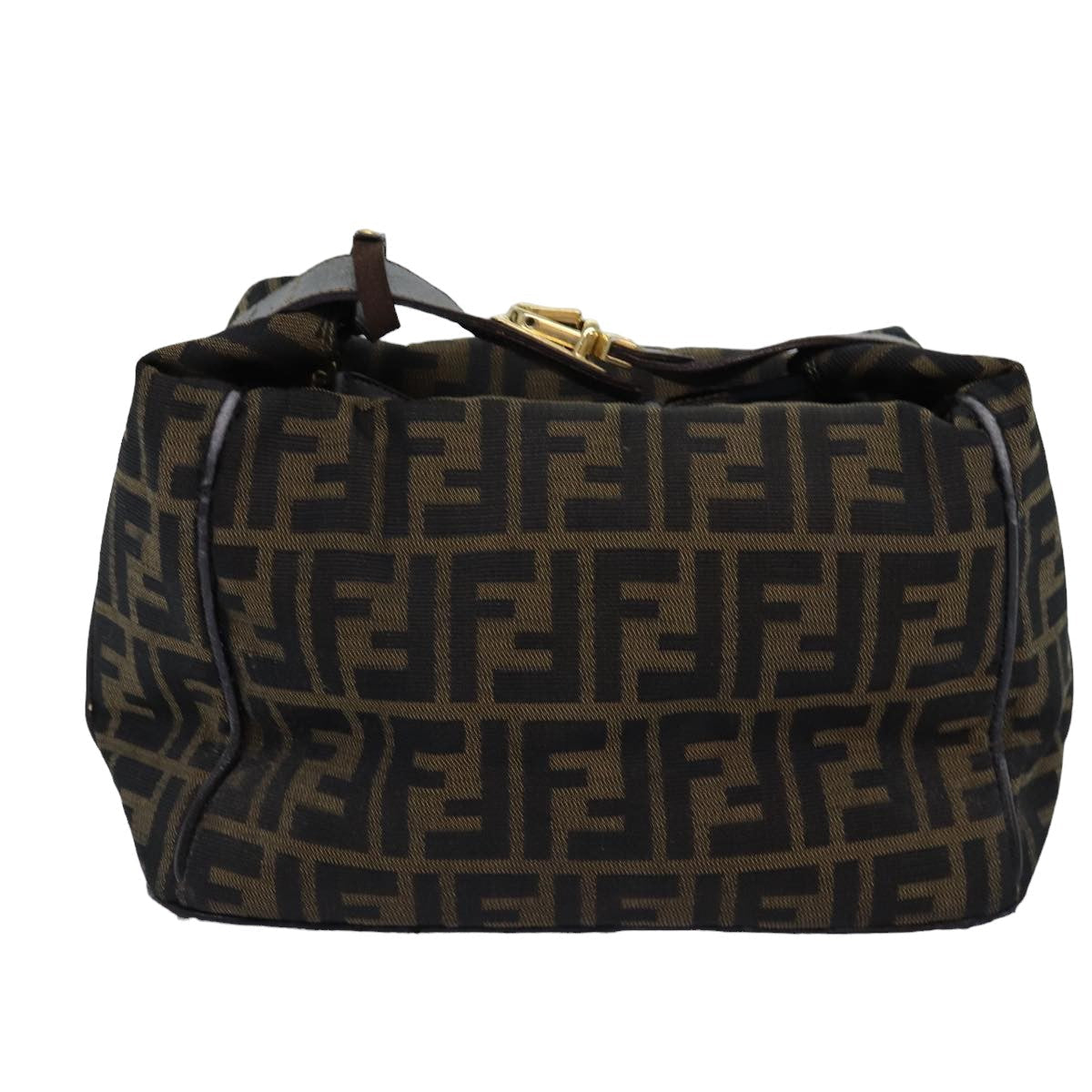 FENDI Zucca Canvas Vanity Cosmetic Pouch Brown Black 75223
