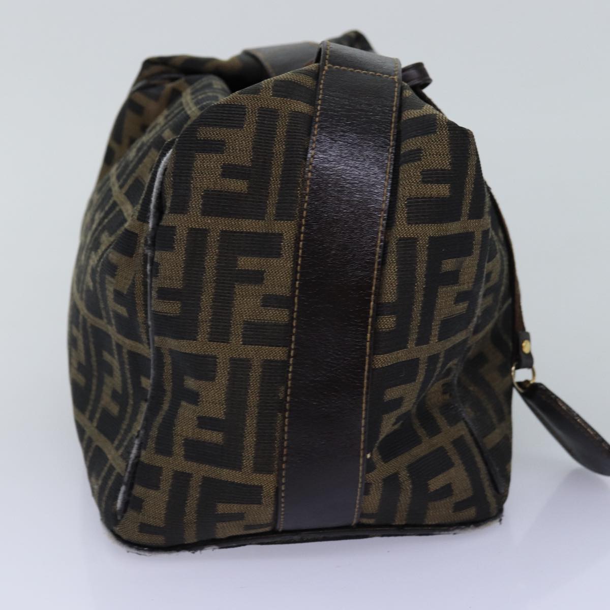 FENDI Zucca Canvas Vanity Cosmetic Pouch Brown Black 75223