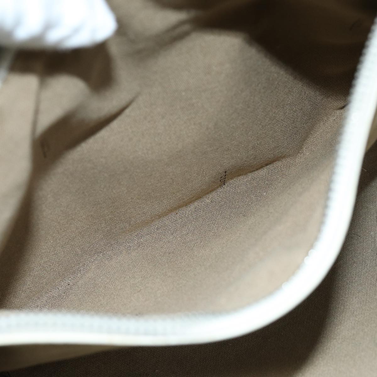 FENDI Zucchino Canvas Hand Bag White 75224