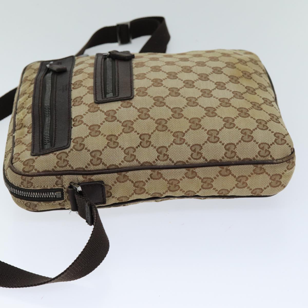 GUCCI GG Canvas Shoulder Bag Beige 92551 75348
