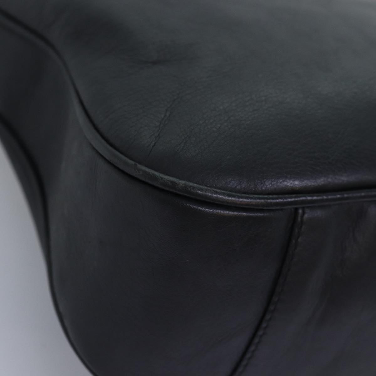 GUCCI Bamboo Shoulder Bag Leather 2way Black 000 1448 1638 75354
