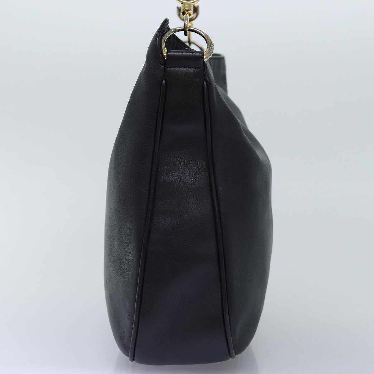 GUCCI Bamboo Shoulder Bag Leather 2way Black 000 1448 1638 75354