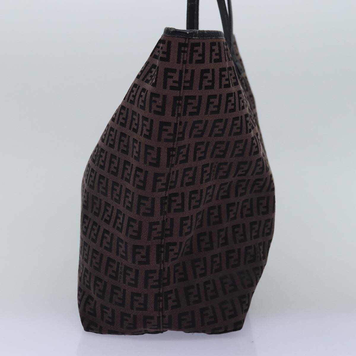 FENDI Zucchino Canvas Tote Bag Brown 75428