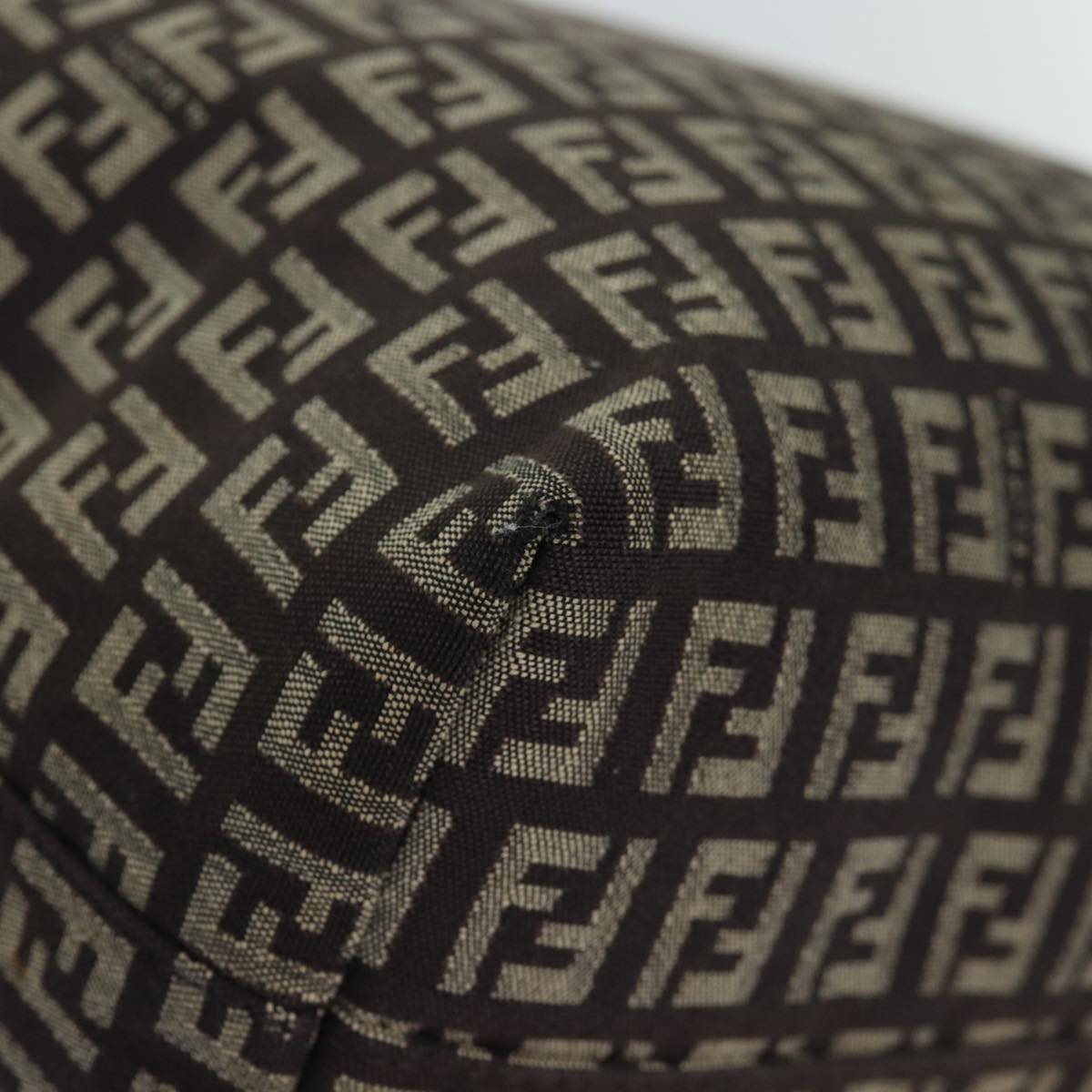 FENDI Zucchino Canvas Tote Bag Brown 75430