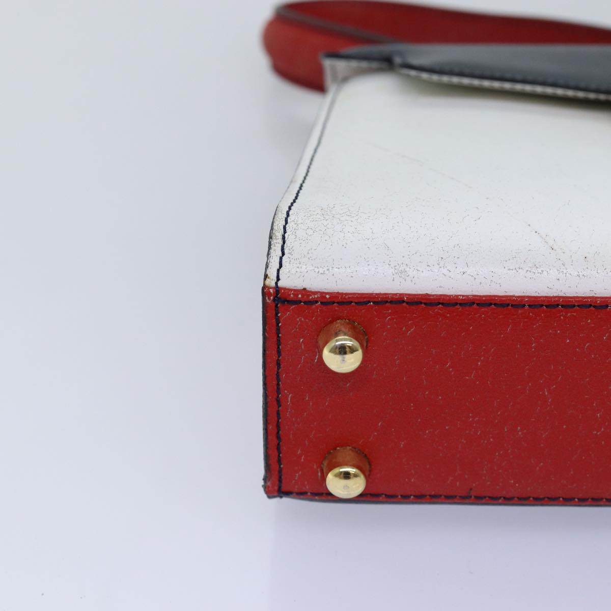 FENDI Hand Bag Leather White 75458