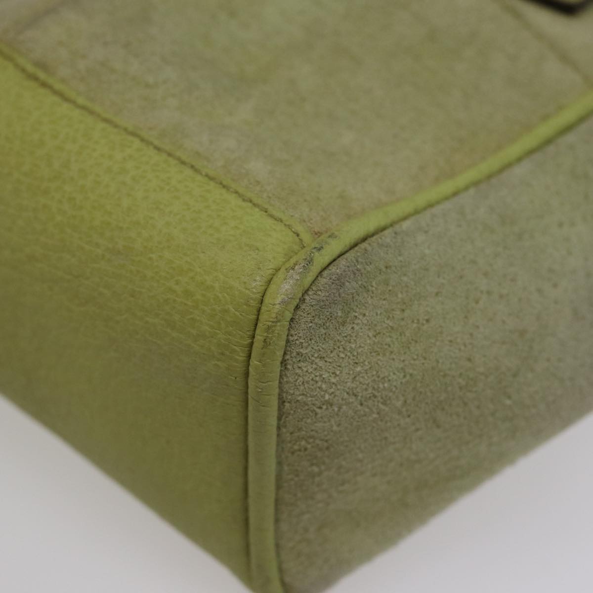 GUCCI Bamboo Hand Bag Suede 2way Green 007 2214 0238 75507