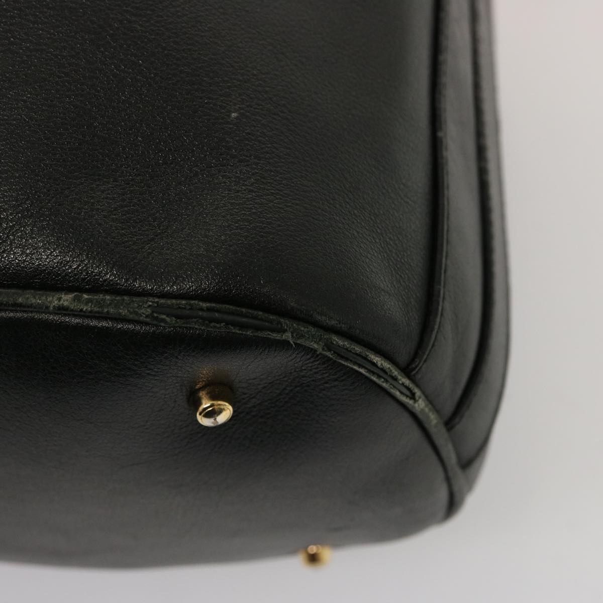 GUCCI Bamboo Hand Bag Leather 2way Black 001 2684 1657 75508