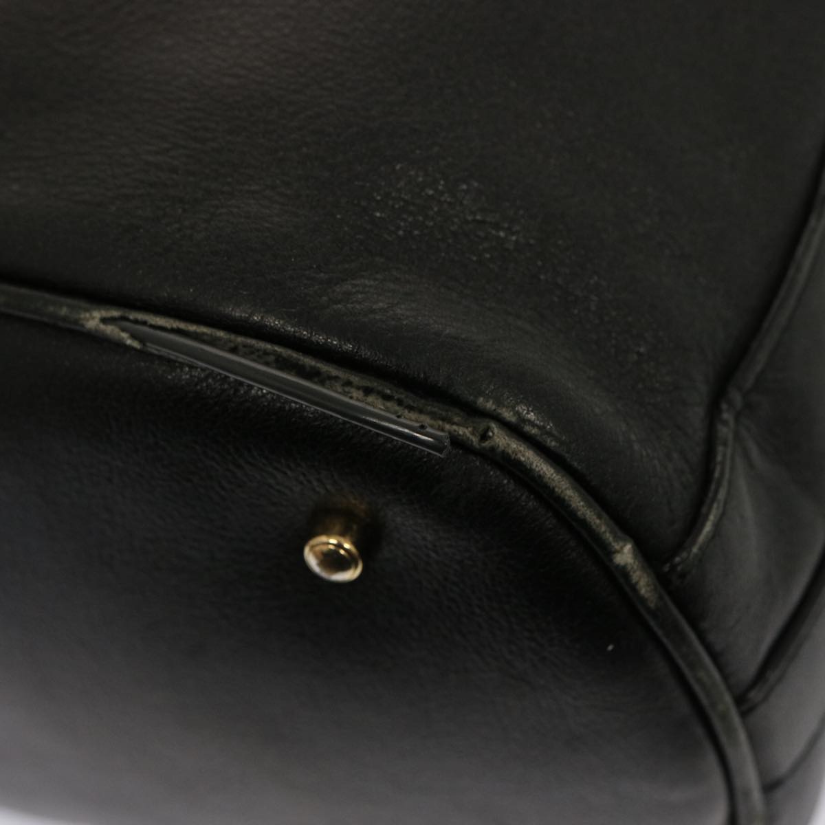 GUCCI Bamboo Hand Bag Leather 2way Black 001 2684 1657 75508