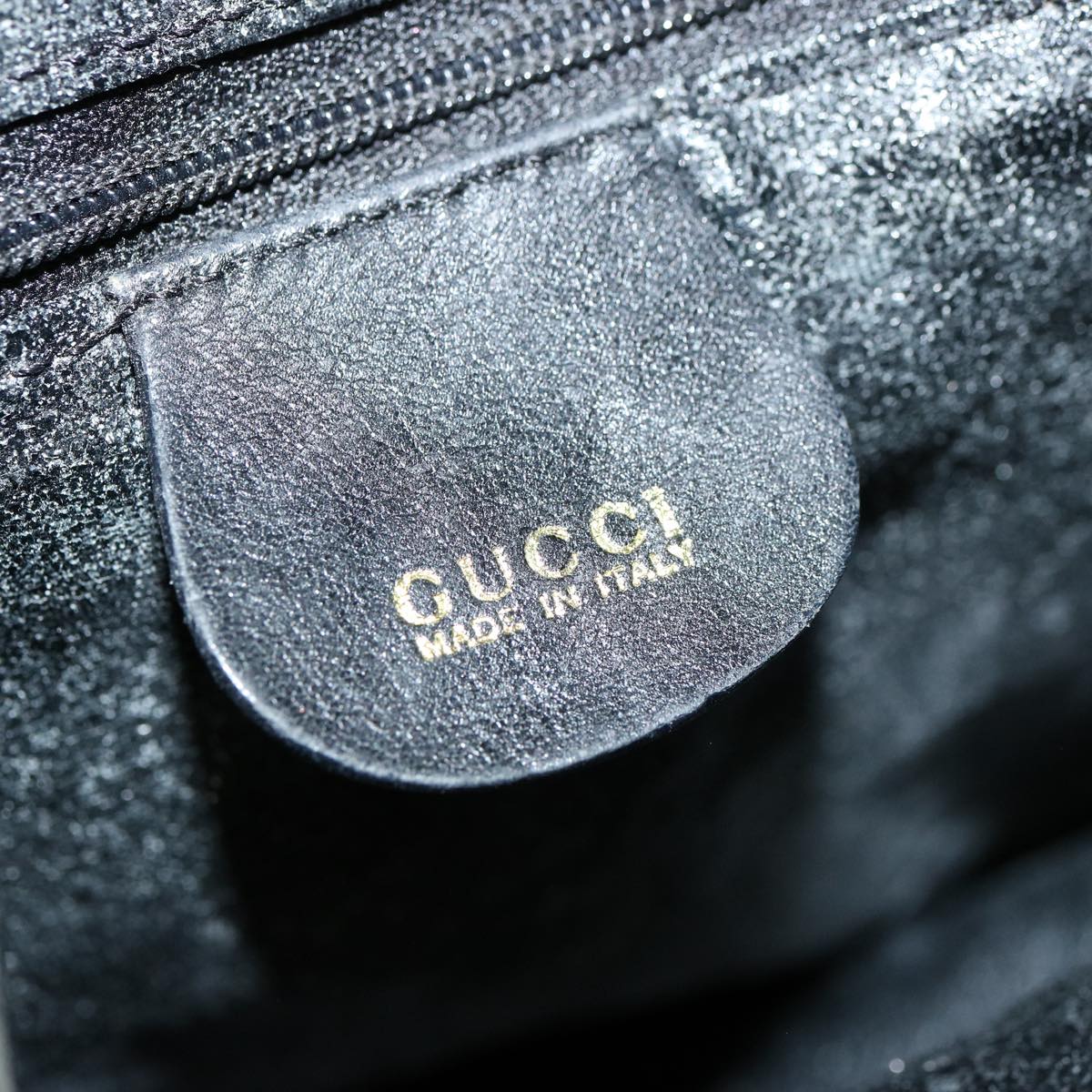 GUCCI Bamboo Hand Bag Leather 2way Black 001 2404 1577 75509