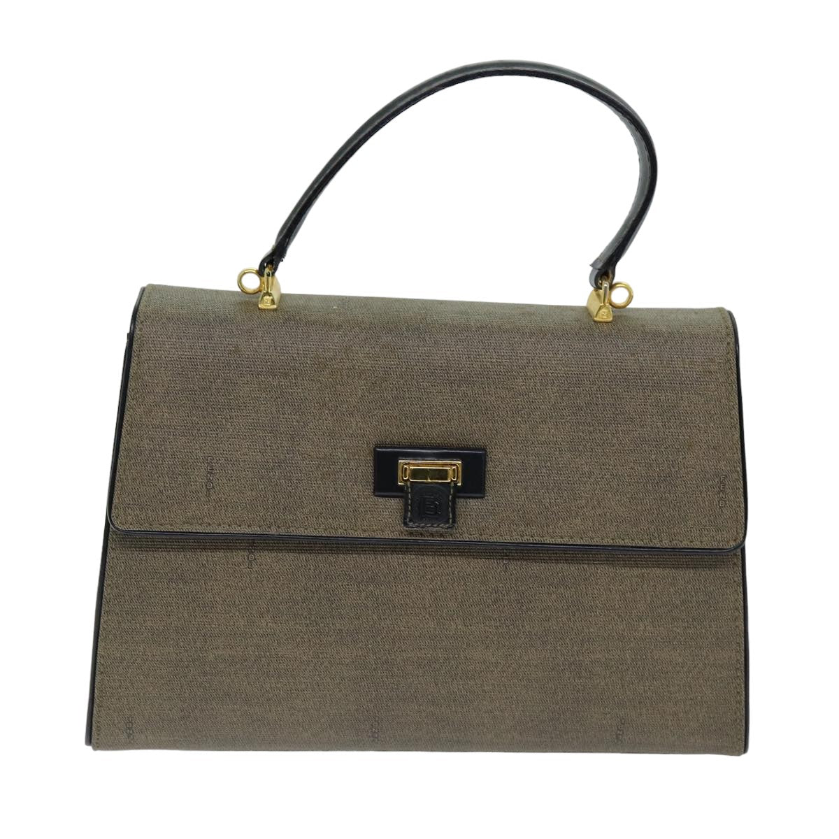FENDI Hand Bag PVC 2way Brown 75564