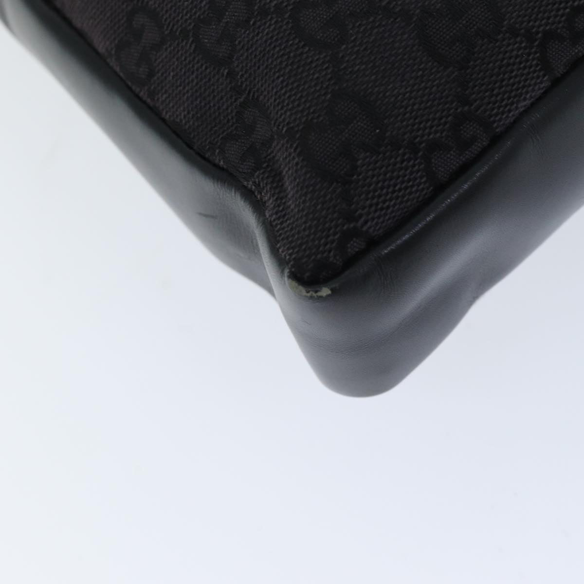 GUCCI GG Canvas Shoulder Bag Black White 001 4094 75600