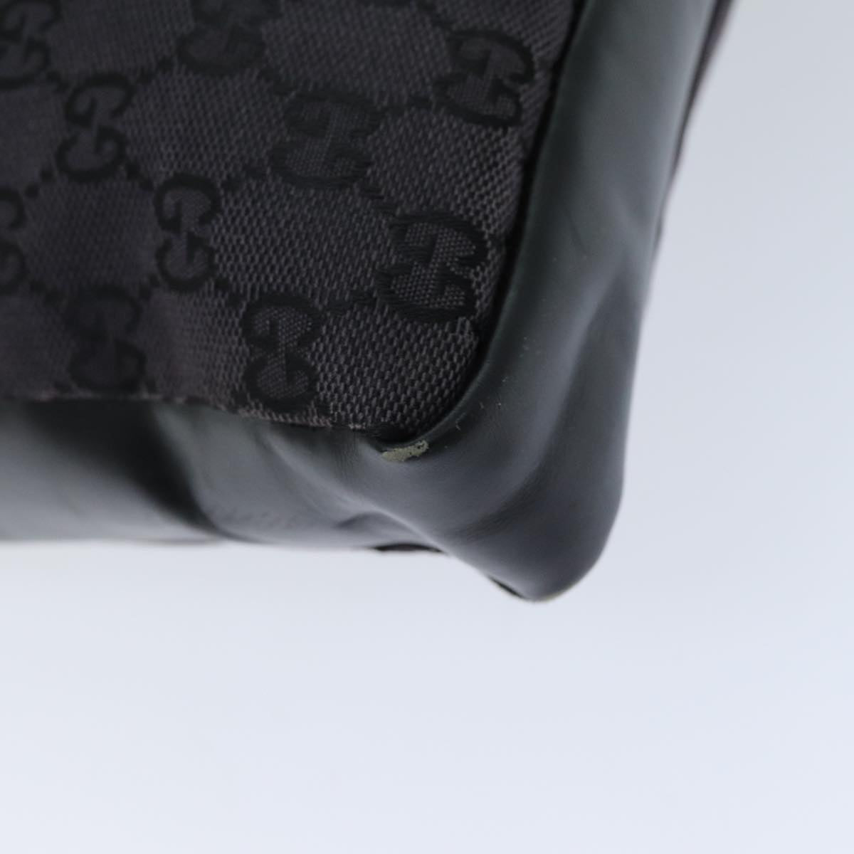 GUCCI GG Canvas Shoulder Bag Black White 001 4094 75600