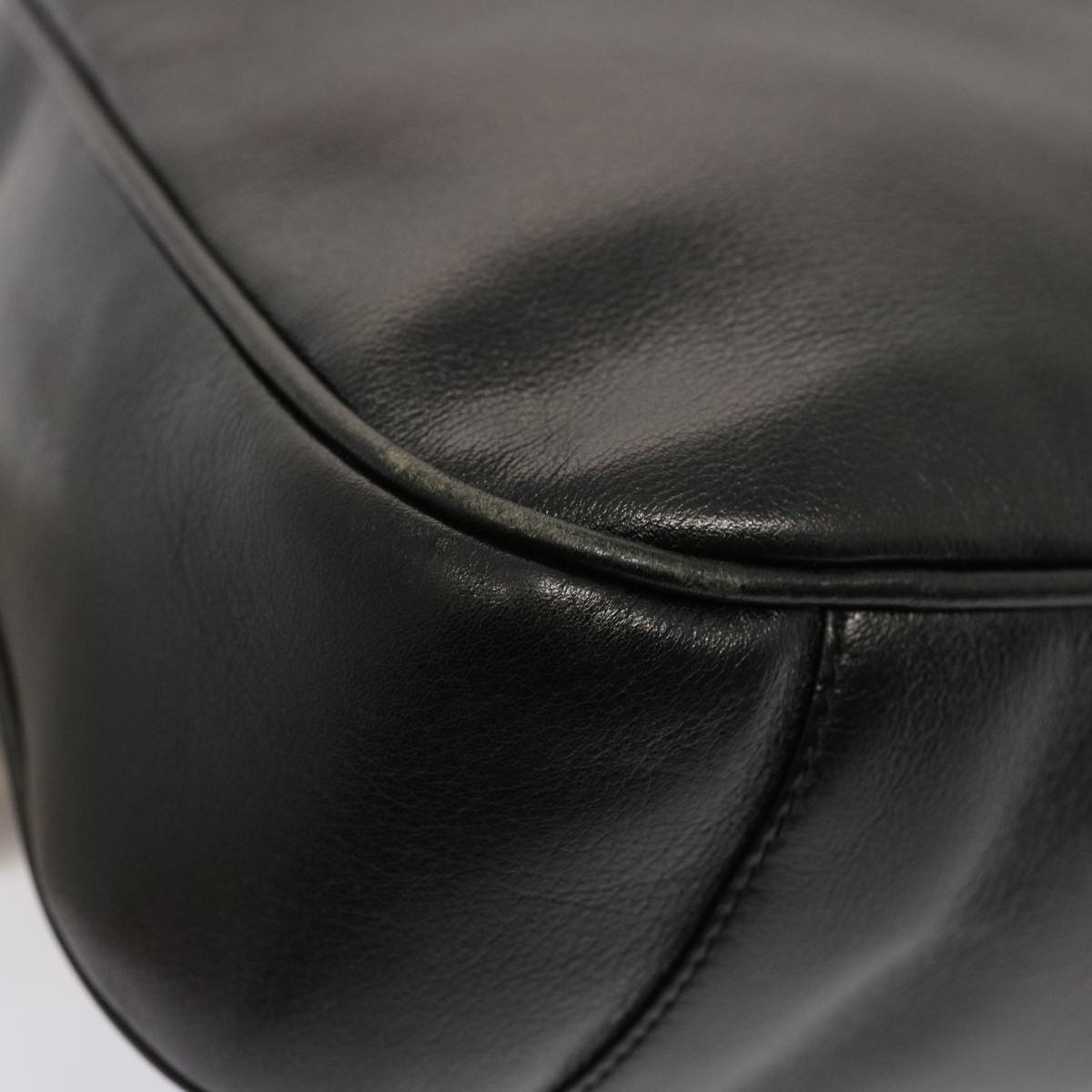 GUCCI Bamboo Hand Bag Leather 2way Black 001 14 1638 75604