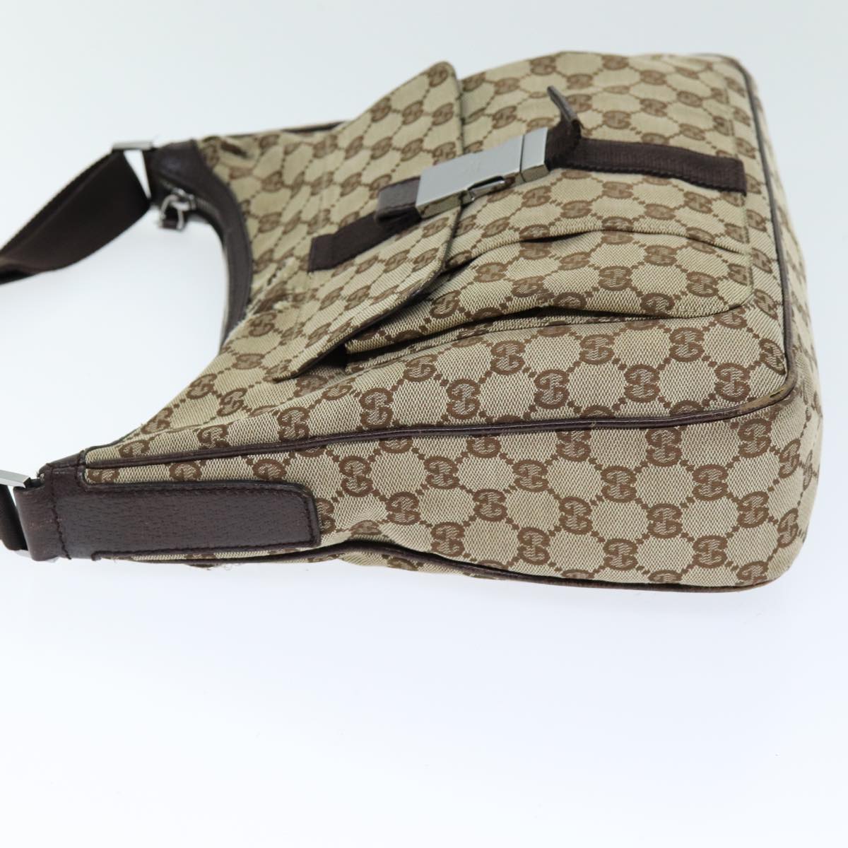 GUCCI GG Canvas Shoulder Bag Beige 131211 75623