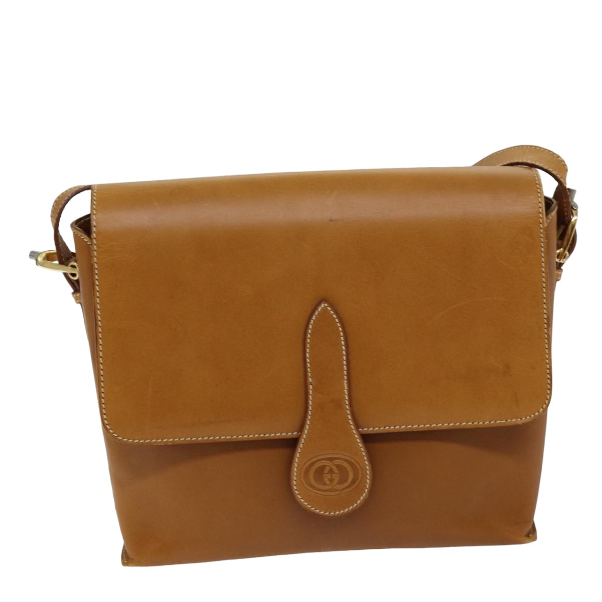 GUCCI Shoulder Bag Leather Brown 75672